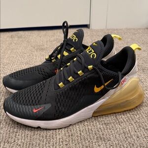 Nike Air Max 270 Black and Gold Sneakers